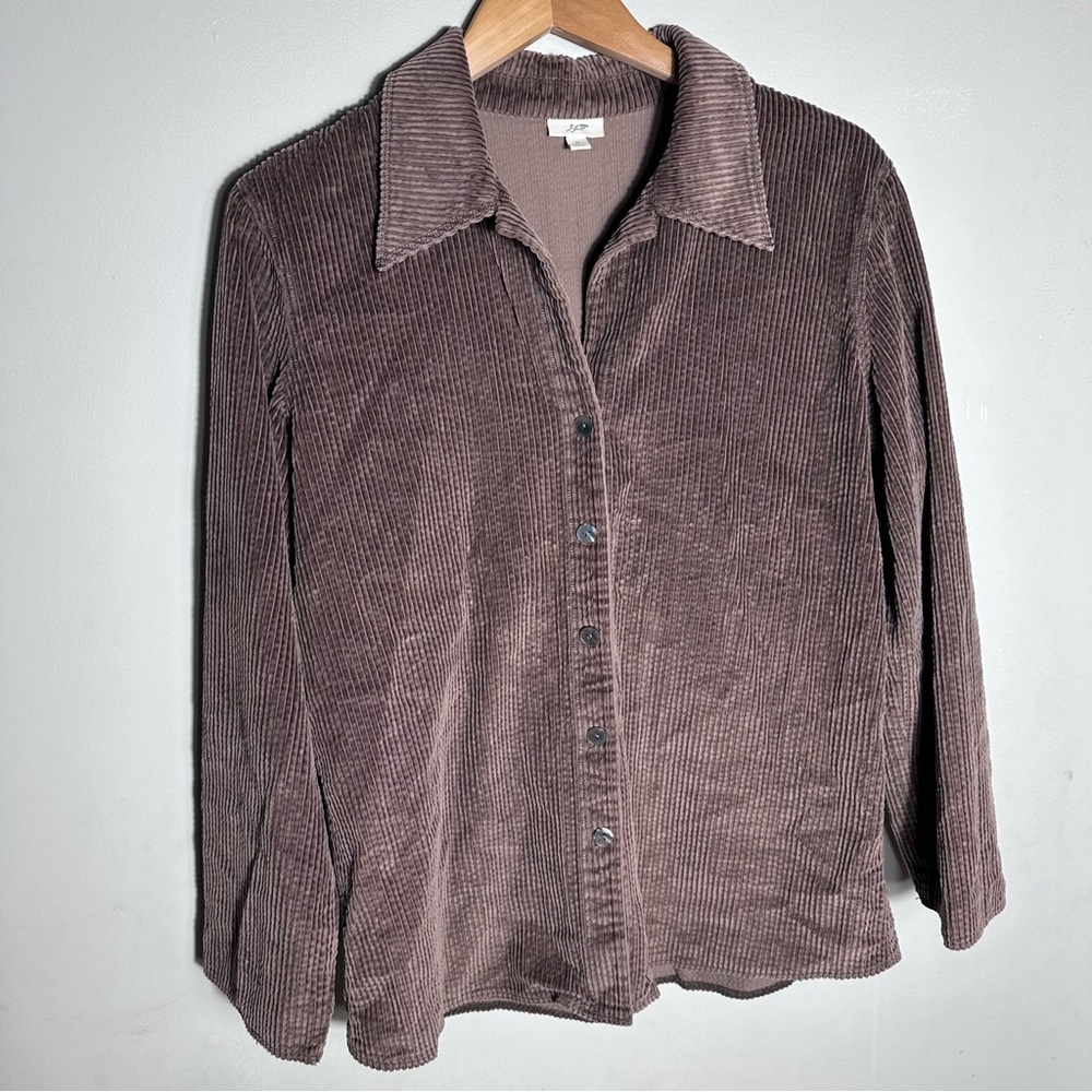 Corduroy Shirt Jacket floral embroidery 100% Cotton boho